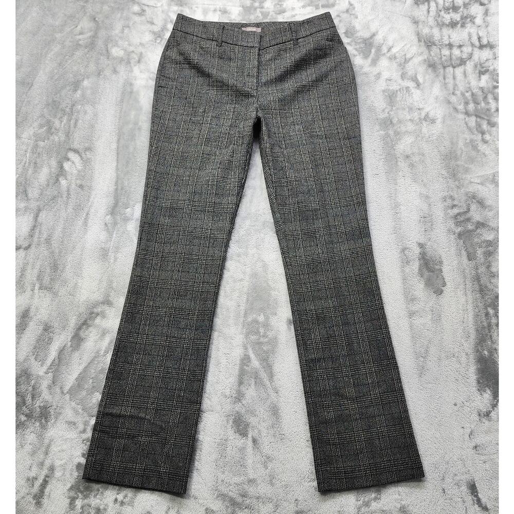 Maurices Pants Womens 5/6 Black Gray Plaid Stretch Tweed Mid Rise Bootcut Office